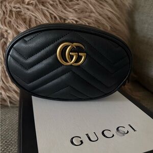 Gucci Black Quilted Leather bum bag. Only